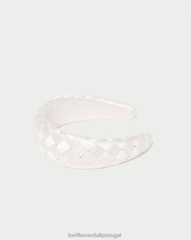 Loeffler Randall mulheres bandana de tecido sempre inchada acessórios creme FF0JR146