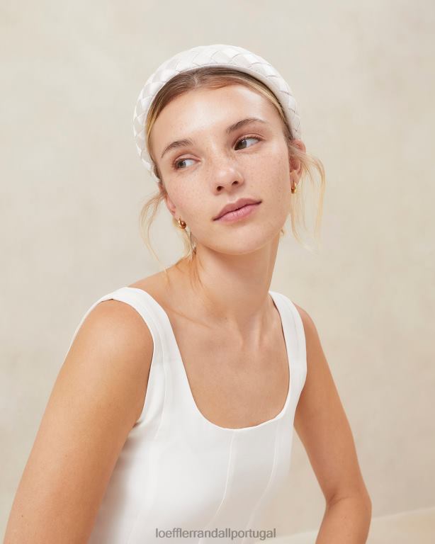 Loeffler Randall mulheres bandana de tecido sempre inchada acessórios creme FF0JR146