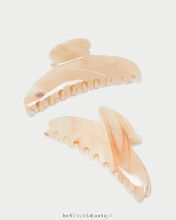 Loeffler Randall mulheres garra de cabelo koda acessórios mármore bege FF0JR157