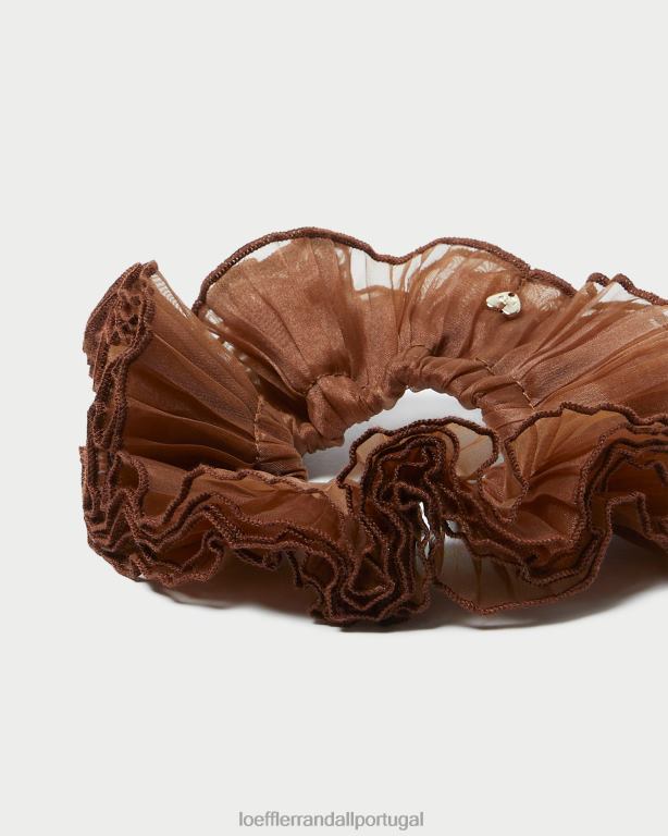 Loeffler Randall mulheres scrunchie de camada plissada emmy acessórios marrom FF0JR166