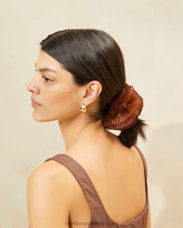 Loeffler Randall mulheres scrunchie de camada plissada emmy acessórios marrom FF0JR166