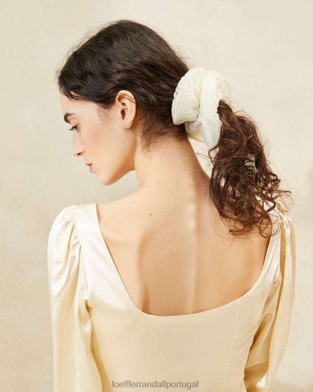 Loeffler Randall mulheres scrunchie de camada plissada emmy acessórios pérola FF0JR161