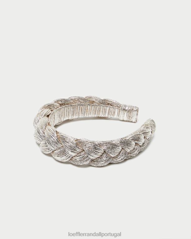Loeffler Randall mulheres tiara trançada lilás acessórios champanhe FF0JR164