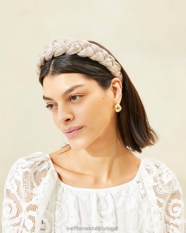 Loeffler Randall mulheres tiara trançada lilás acessórios champanhe FF0JR164