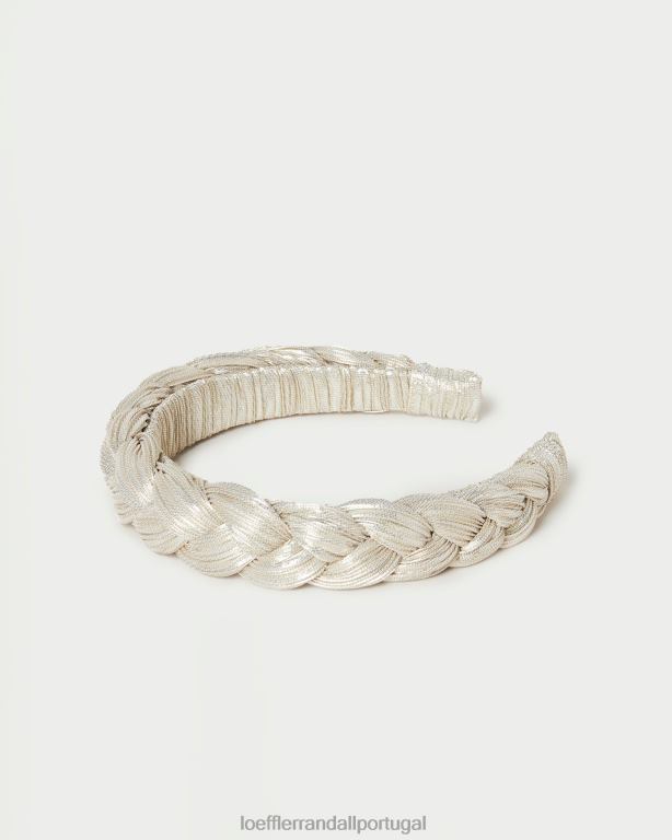 Loeffler Randall mulheres tiara trançada lilás acessórios platina FF0JR140