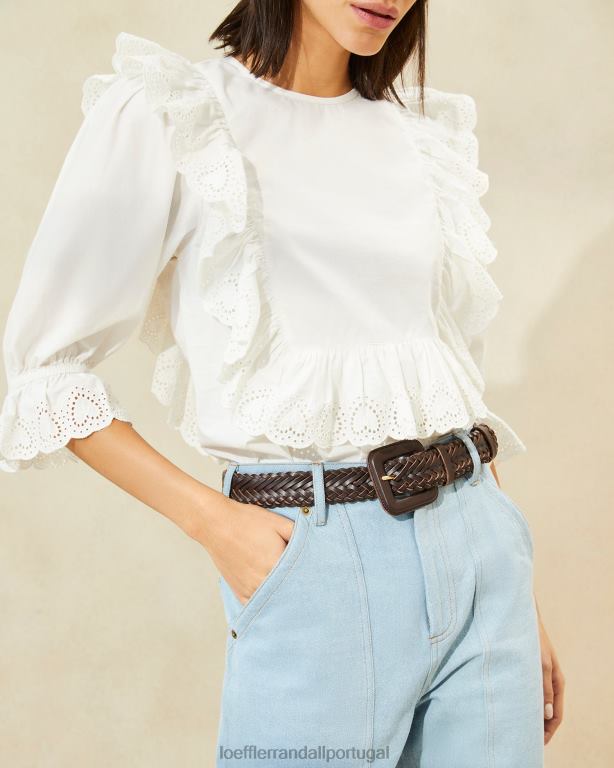 Loeffler Randall mulheres cinto fino oliver acessórios chocolate FF0JR168