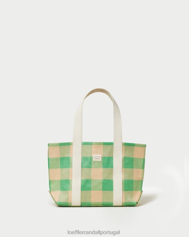 Loeffler Randall mulheres bolsa bennett média bolsas algodão verde/caramelo FF0JR314