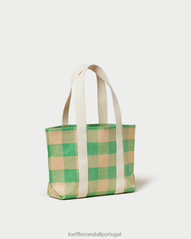 Loeffler Randall mulheres bolsa bennett média bolsas algodão verde/caramelo FF0JR314