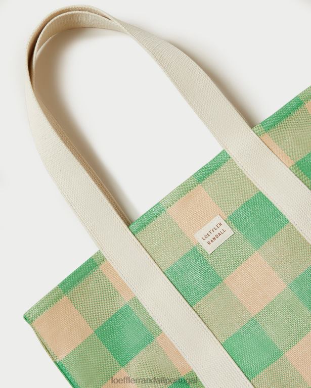 Loeffler Randall mulheres bolsa bennett média bolsas algodão verde/caramelo FF0JR314