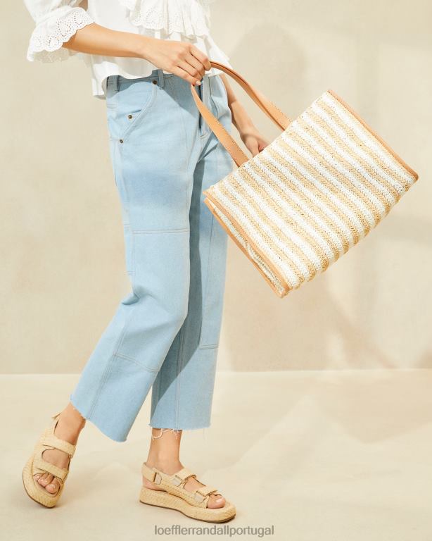 Loeffler Randall mulheres bolsa de crochê natural pia bolsas listra branca/natural FF0JR323
