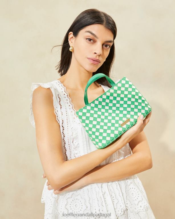 Loeffler Randall mulheres mini bolsa peixinho bolsas verde/creme FF0JR320