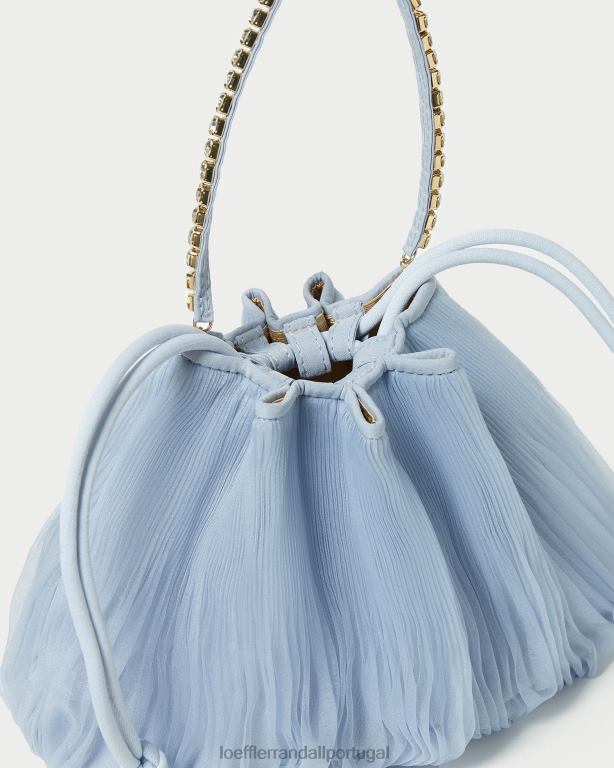 Loeffler Randall mulheres bolsa plissada com strass layne bolsas azul FF0JR370