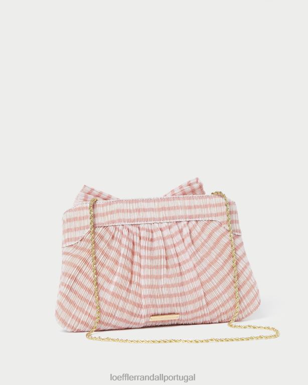 Loeffler Randall mulheres clutch arco rayne bolsas guingão rosa suave FF0JR380