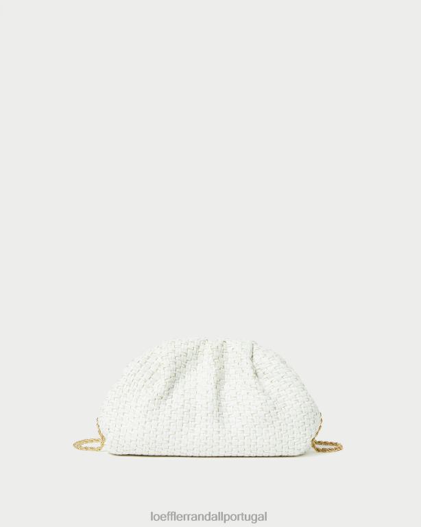 Loeffler Randall mulheres clutch cúpula bailey ráfia bolsas branco FF0JR398