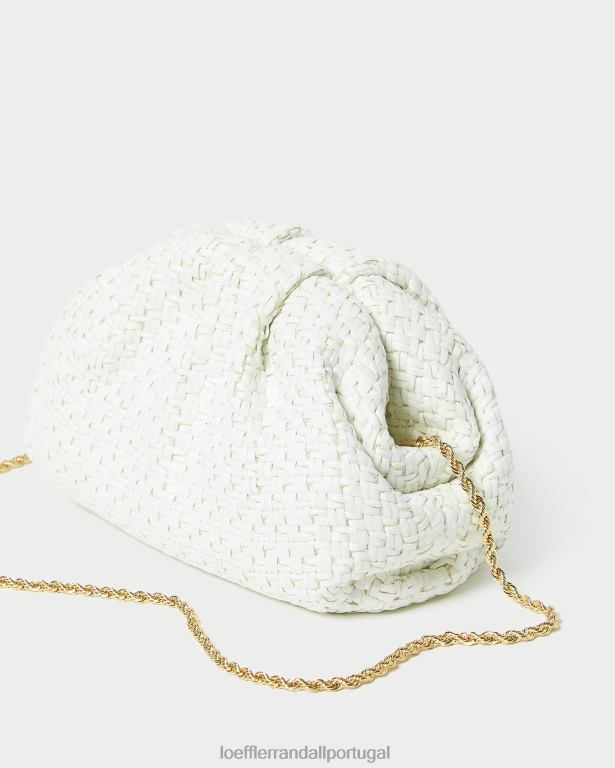 Loeffler Randall mulheres clutch cúpula bailey ráfia bolsas branco FF0JR398