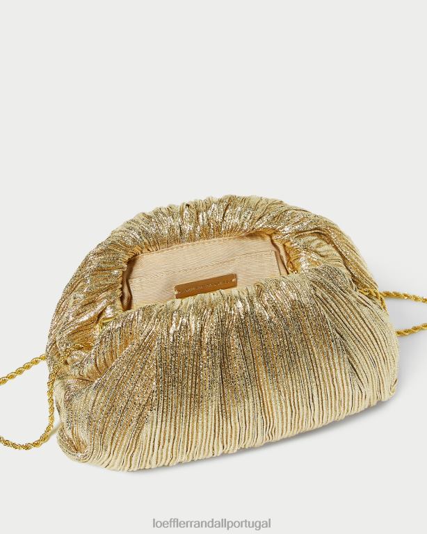 Loeffler Randall mulheres clutch cúpula plissada bailey bolsas ouro FF0JR397