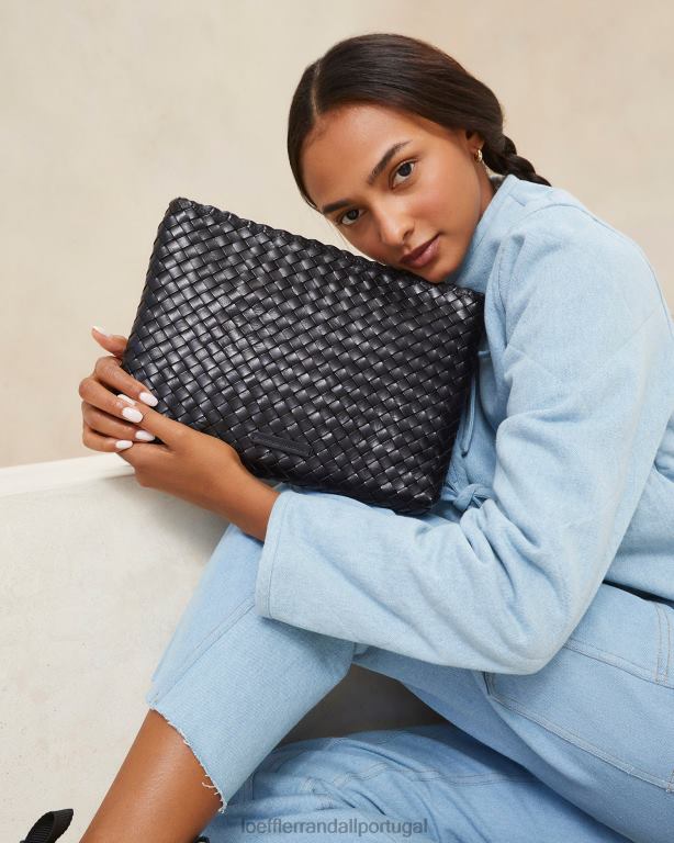 Loeffler Randall mulheres clutch marissa em tecido plano bolsas preto FF0JR352