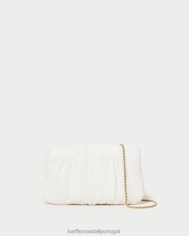 Loeffler Randall mulheres clutch plissada plana brit bolsas pérola FF0JR362