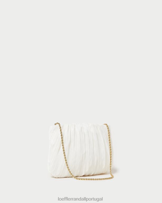 Loeffler Randall mulheres clutch plissada plana brit bolsas pérola FF0JR362