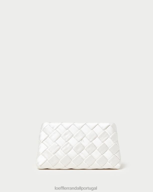 Loeffler Randall mulheres clutch puff em tecido aviva bolsas creme FF0JR351