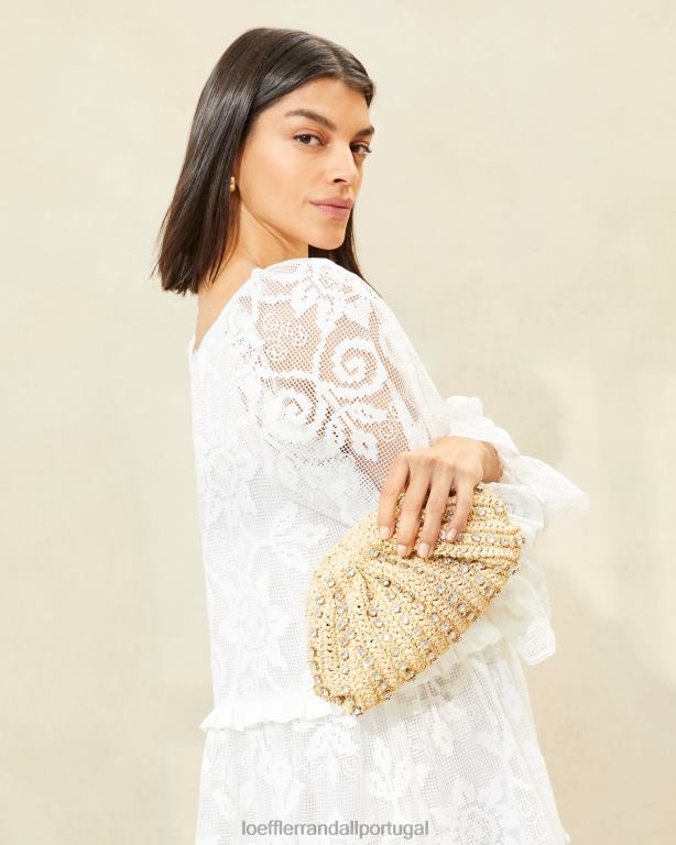 Loeffler Randall mulheres embreagem bailey dome bolsas natural/claro FF0JR389
