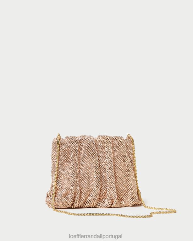 Loeffler Randall mulheres embreagem ember diamante reunida bolsas pêssego claro FF0JR359