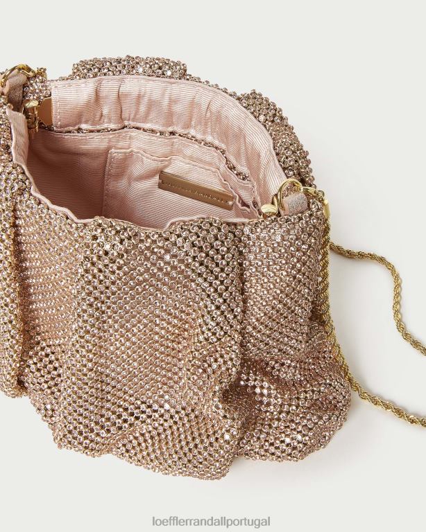 Loeffler Randall mulheres embreagem ember diamante reunida bolsas pêssego claro FF0JR359
