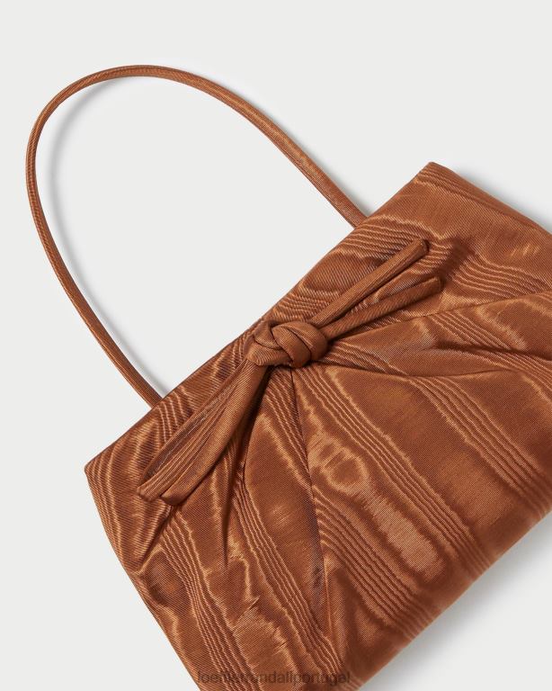 Loeffler Randall mulheres iona clutch com laço bufante bolsas noz-moscada FF0JR379