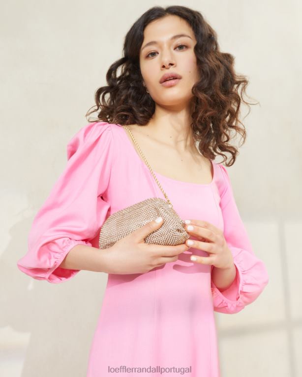 Loeffler Randall mulheres mini bolsa doris diamante bolsas pêssego claro FF0JR369