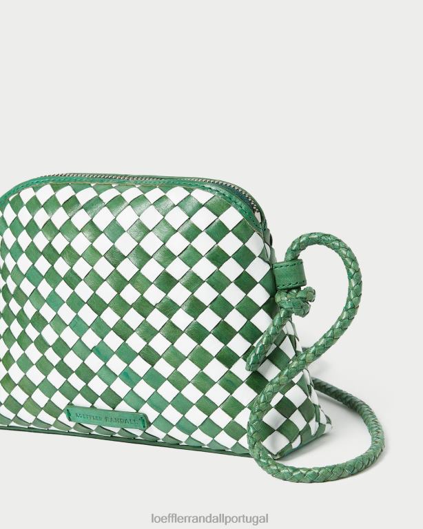 Loeffler Randall mulheres bolsa crossbody marybeth bolsas esmeralda brilhante/branco FF0JR331