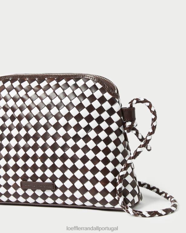 Loeffler Randall mulheres bolsa transversal mallory bolsas chocolate/branco FF0JR332