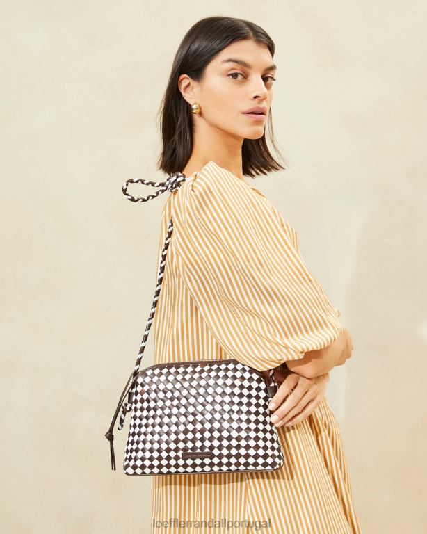 Loeffler Randall mulheres bolsa transversal mallory bolsas chocolate/branco FF0JR332
