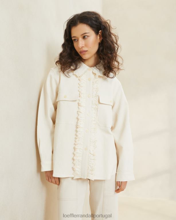 Loeffler Randall mulheres casaco zeke com ilhós roupas cru FF0JR260