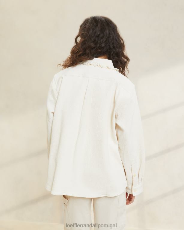 Loeffler Randall mulheres casaco zeke com ilhós roupas cru FF0JR260