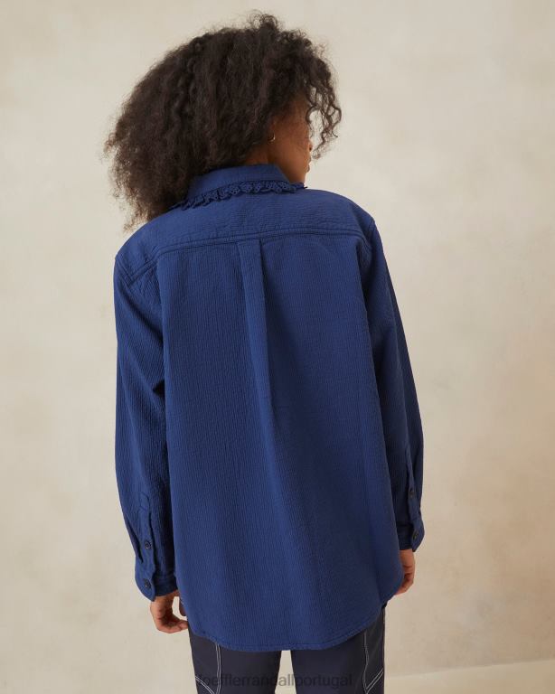 Loeffler Randall mulheres casaco zeke com ilhós roupas índigo FF0JR261