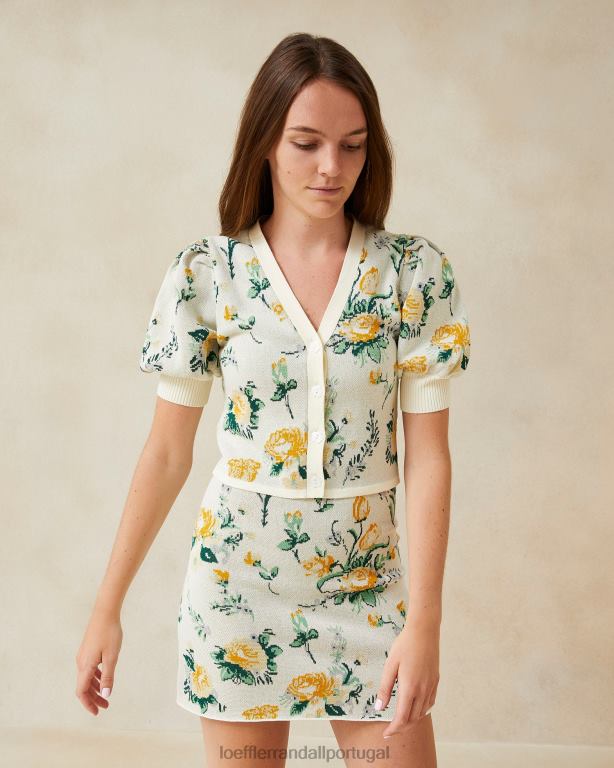 Loeffler Randall mulheres connie mini saia jacquard roupas flor nova FF0JR245