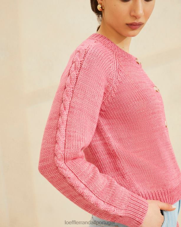 Loeffler Randall mulheres cardigan lindy com manga de cabo roupas rosa FF0JR255