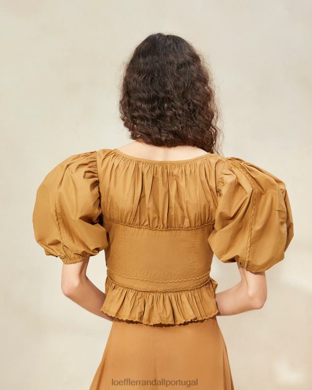 Loeffler Randall mulheres blusa peplum manga bufante anna roupas charuto FF0JR209