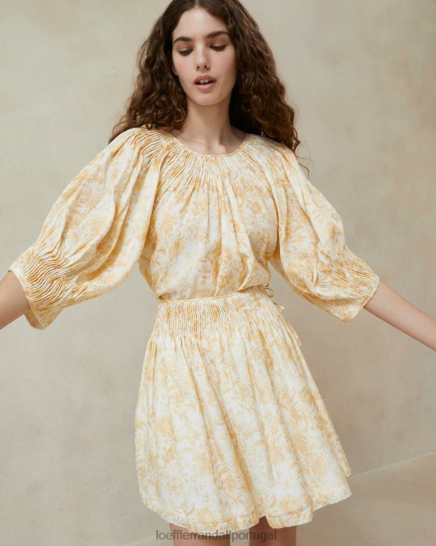 Loeffler Randall mulheres blusa sloane roupas tom de videira floral FF0JR241