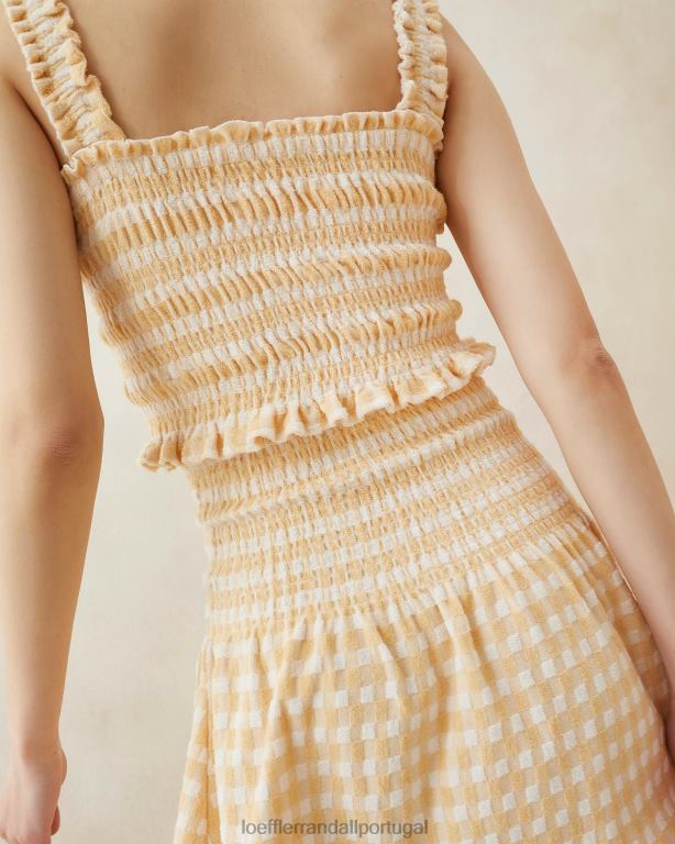 Loeffler Randall mulheres camisola fiona com bata roupas algodão bronzeado FF0JR252