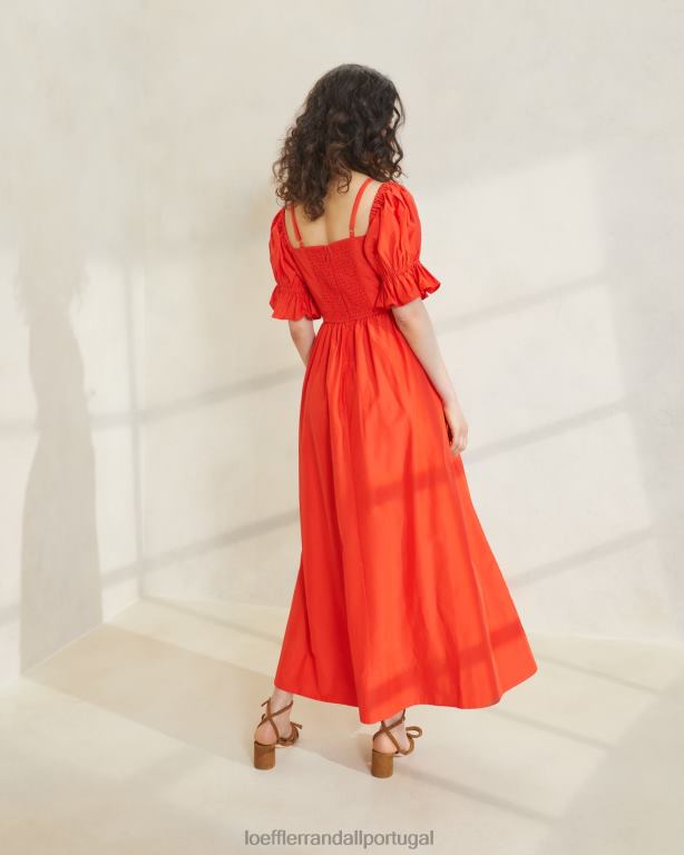 Loeffler Randall mulheres vestido com corpete franzido yael roupas papoula FF0JR177