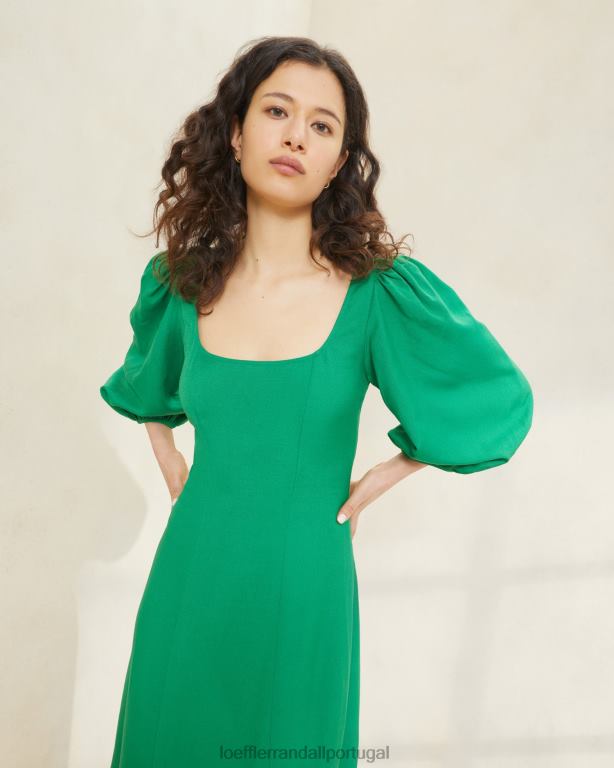 Loeffler Randall mulheres vestido curvo carmina roupas esmeralda FF0JR185