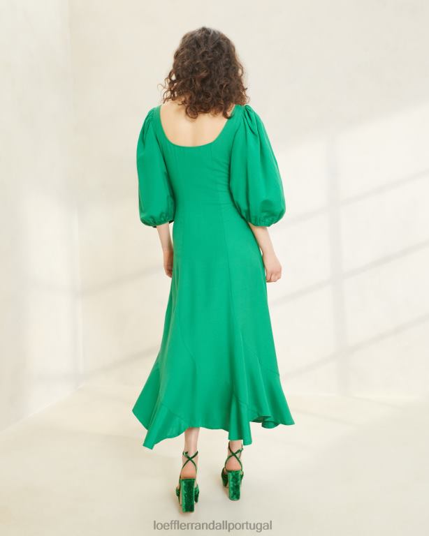 Loeffler Randall mulheres vestido curvo carmina roupas esmeralda FF0JR185