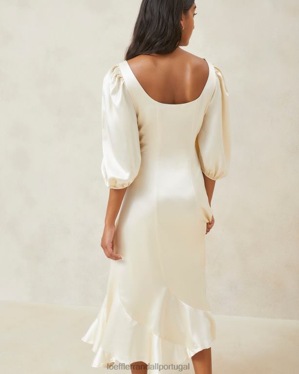 Loeffler Randall mulheres vestido longo curvo carmina roupas marfim FF0JR169