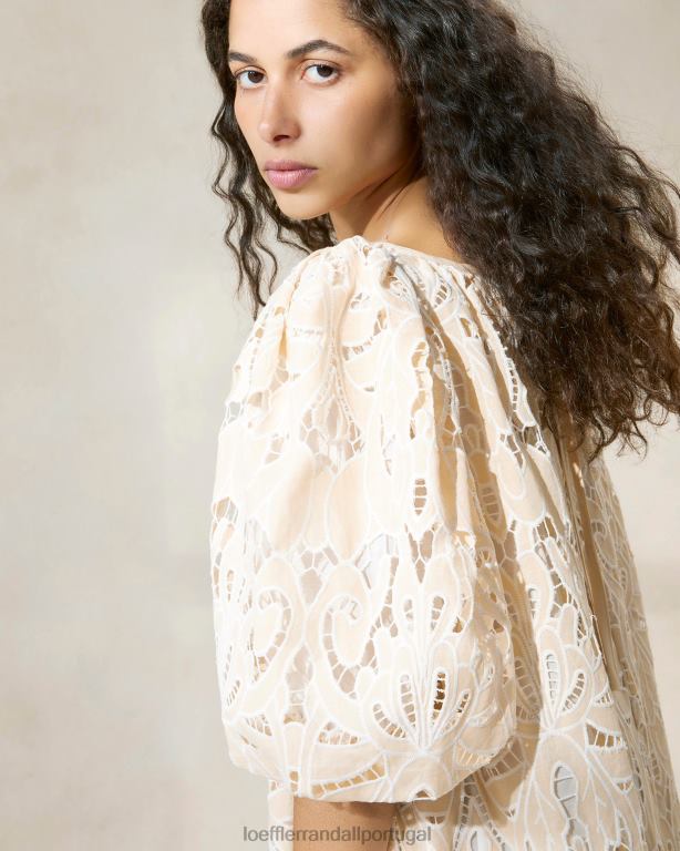 Loeffler Randall mulheres vestido manga bufante oversized mimi roupas bronzeado FF0JR176