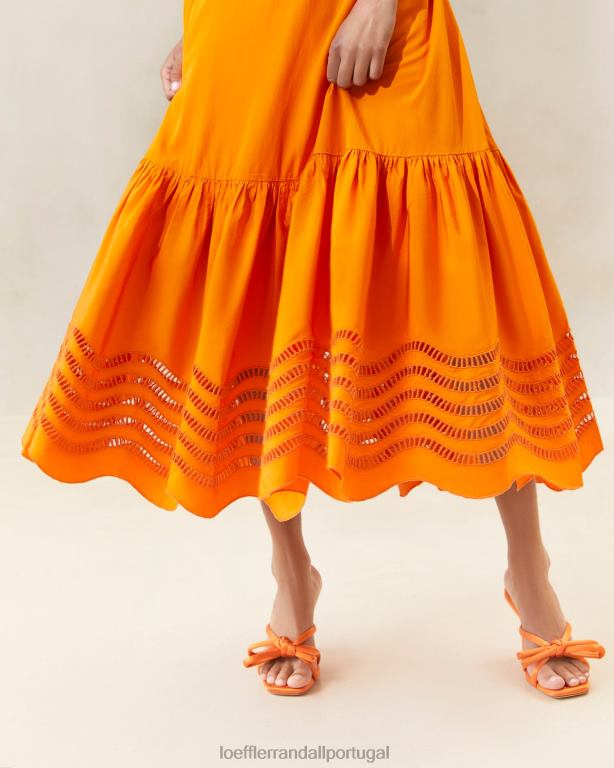 Loeffler Randall mulheres vestido midi bordado carine roupas calêndula FF0JR196