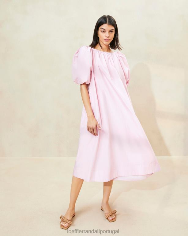 Loeffler Randall mulheres vestido rosa manga bufante oversized mimi roupas Rosa suave FF0JR183