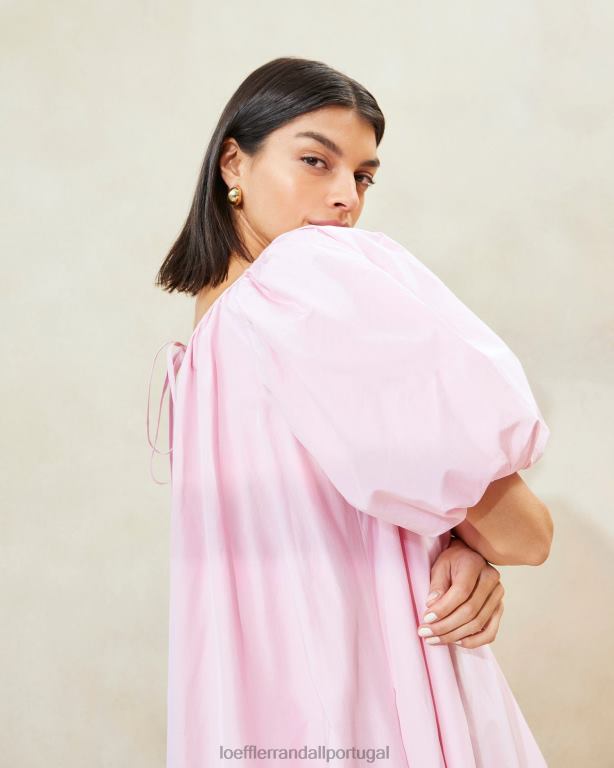 Loeffler Randall mulheres vestido rosa manga bufante oversized mimi roupas Rosa suave FF0JR183