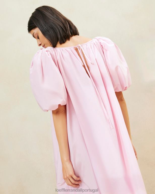 Loeffler Randall mulheres vestido rosa manga bufante oversized mimi roupas Rosa suave FF0JR183