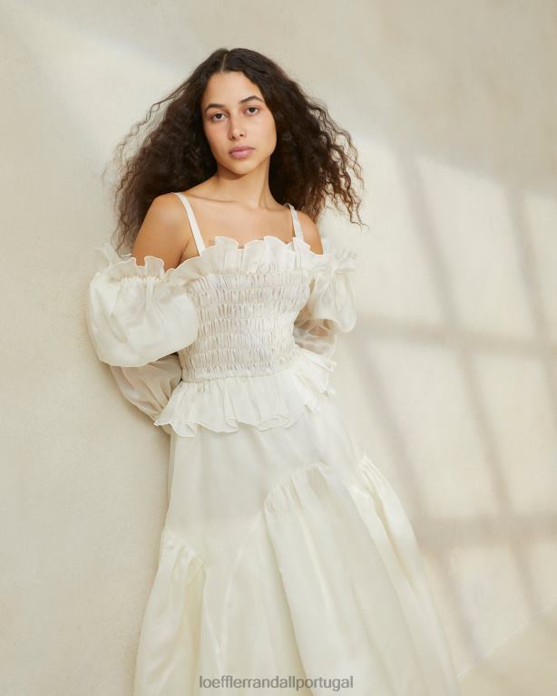 Loeffler Randall mulheres vestido suzette de organza roupas creme FF0JR170